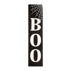 Glitzhome® Black & White Wooden BOO Porch Sign