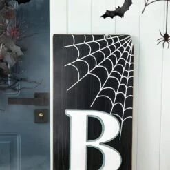 Glitzhome® Black & White Wooden BOO Porch Sign 13 Glitzhome® Black & White Wooden BOO Porch Sign -Halloween Decor Shop D227688S 4