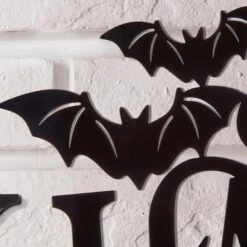 Glitzhome® Black Metal Happy Halloween Wall Sign 13 Glitzhome® Black Metal Happy Halloween Wall Sign -Halloween Decor Shop D227697S 5