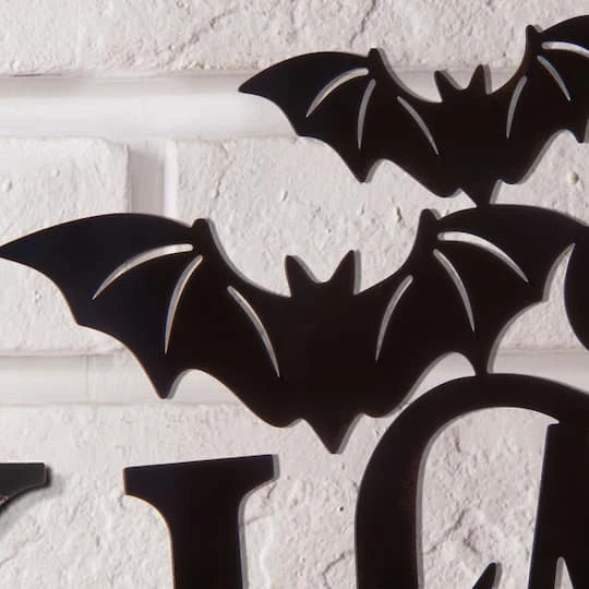 Glitzhome® Black Metal Happy Halloween Wall Sign 6 Glitzhome® Black Metal Happy Halloween Wall Sign - Image 6