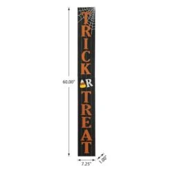 Glitzhome® Orange & Black Wooden Trick Or Treat Porch Sign -Halloween Decor Shop D227698S 7