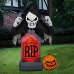 6ft. LED Inflatable Reaper With Fog Effects -Halloween Decor Shop D236053S 12