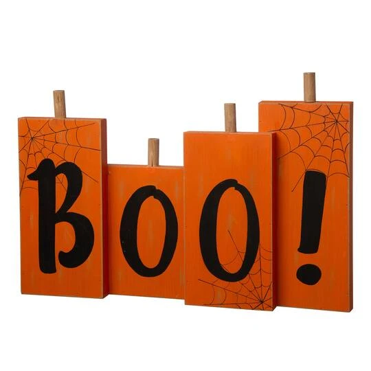 Glitzhome® 20" Halloween Wooden Boo Standing Décor 1 Glitzhome® 20" Halloween Wooden Boo Standing Décor