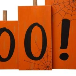 Glitzhome® 20" Halloween Wooden Boo Standing Décor 10 Glitzhome® 20" Halloween Wooden Boo Standing Décor -Halloween Decor Shop D250340S 4