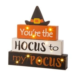 Glitzhome® 12" Halloween Wooden Lighted Word Block Table Décor 9 Glitzhome® 12" Halloween Wooden Lighted Word Block Table Décor -Halloween Decor Shop D250343S 1 1