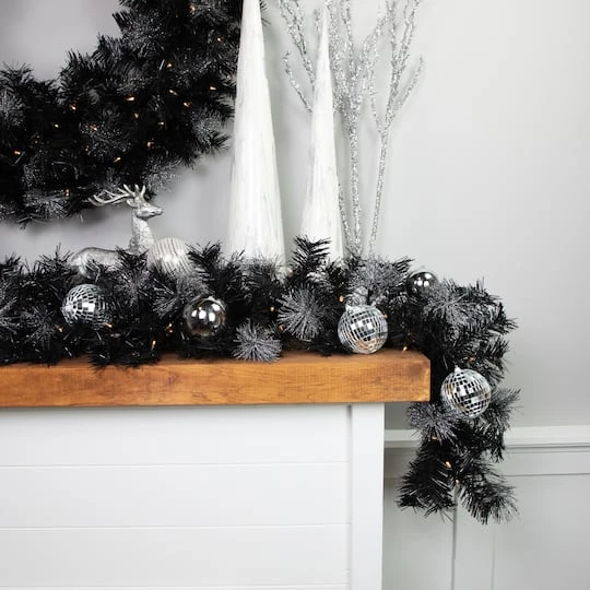 Northlight 6ft. White LED Black Bristle Garland 5 Northlight 6ft. White LED Black Bristle Garland - Image 5