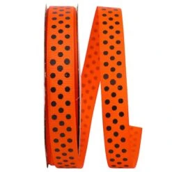 The Ribbon Roll 5/8" X 25yd. Grosgrain Halloween Confetti Dots Ribbon