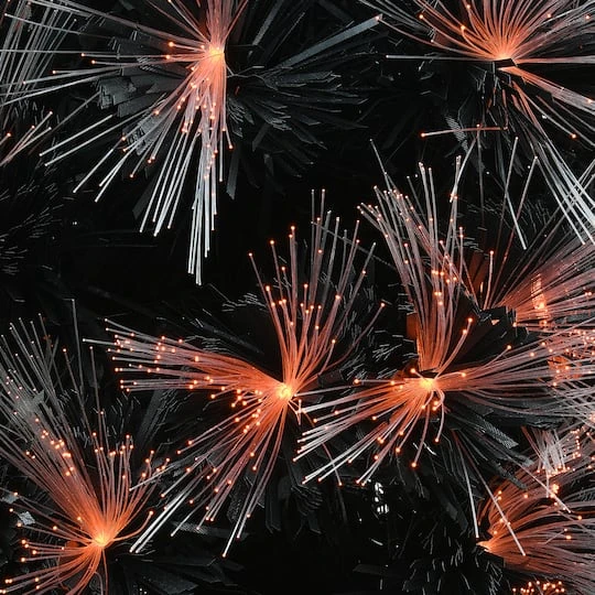 4ft. Fiber Optic Candy Corn Color Lights Black Artificial Halloween Tree 4 4ft. Fiber Optic Candy Corn Color Lights Black Artificial Halloween Tree - Image 4