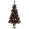4ft. Pre-Lit Black Entrance Artificial Halloween Tree, Orange Lights -Halloween Decor Shop D400415S 1