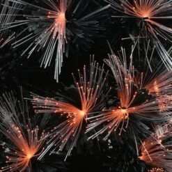 6ft. Fiber Optic Candy Corn Color Lights Black Artificial Halloween Tree 10 6ft. Fiber Optic Candy Corn Color Lights Black Artificial Halloween Tree -Halloween Decor Shop D400416S 13