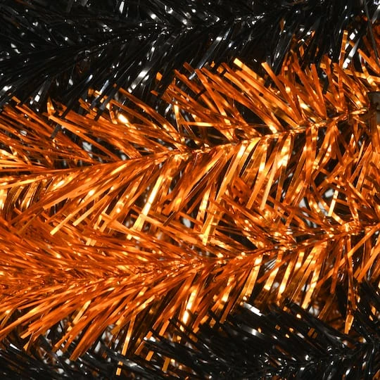 7.5ft. Unlit Orange & Black Pop-Up Artificial Halloween Tree 4 7.5ft. Unlit Orange & Black Pop-Up Artificial Halloween Tree - Image 4