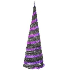 7.5ft. Unlit Purple & Black Pop-Up Artificial Halloween Tree