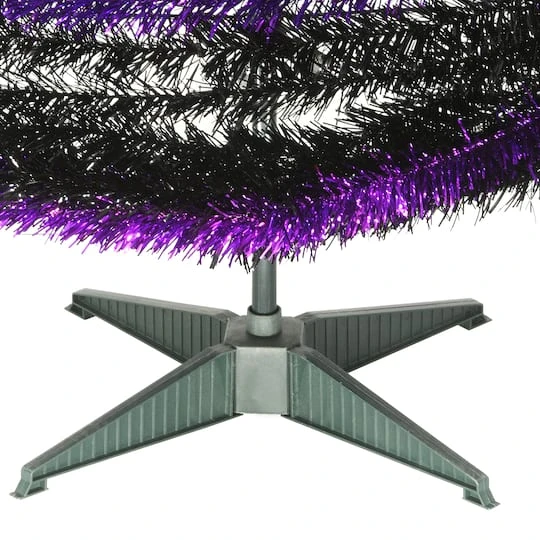 7.5ft. Unlit Purple & Black Pop-Up Artificial Halloween Tree 5 7.5ft. Unlit Purple & Black Pop-Up Artificial Halloween Tree - Image 5