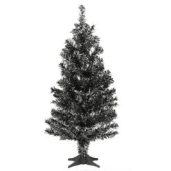 24" Unlit Black Tinsel Artificial Christmas Tree