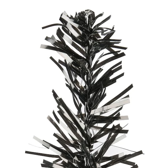 24" Unlit Black Tinsel Artificial Christmas Tree 4 24" Unlit Black Tinsel Artificial Christmas Tree - Image 4