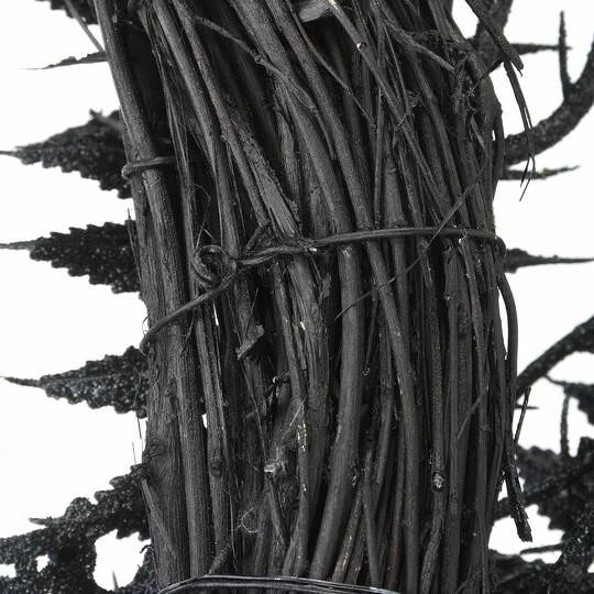 24" Halloween Black Fern & Bats Wreath 6 24" Halloween Black Fern & Bats Wreath - Image 6