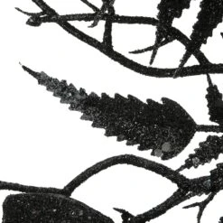 24" Halloween Black Fern & Bats Wreath 13 24" Halloween Black Fern & Bats Wreath -Halloween Decor Shop D400764S 16