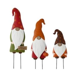 Glitzhome® Gnome Family Metal Yard Stake Or Standing Décor Set 18 Glitzhome® Gnome Family Metal Yard Stake Or Standing Décor Set -Halloween Decor Shop D401503S 1 1