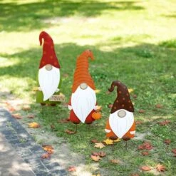 Glitzhome® Gnome Family Metal Yard Stake Or Standing Décor Set 30 Glitzhome® Gnome Family Metal Yard Stake Or Standing Décor Set -Halloween Decor Shop D401503S 15
