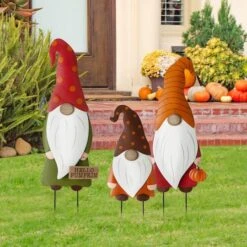 Glitzhome® Gnome Family Metal Yard Stake Or Standing Décor Set 19 Glitzhome® Gnome Family Metal Yard Stake Or Standing Décor Set -Halloween Decor Shop D401503S 2
