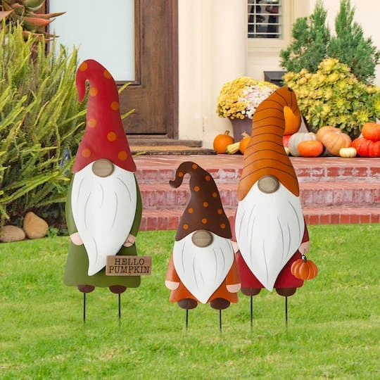 Glitzhome® Gnome Family Metal Yard Stake Or Standing Décor Set 3 Glitzhome® Gnome Family Metal Yard Stake Or Standing Décor Set - Image 3