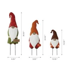 Glitzhome® Gnome Family Metal Yard Stake Or Standing Décor Set 20 Glitzhome® Gnome Family Metal Yard Stake Or Standing Décor Set -Halloween Decor Shop D401503S 3