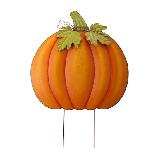 Glitzhome® 39" Fall Pumpkin Metal Yard Stake Or Standing Décor 1 Glitzhome® 39" Fall Pumpkin Metal Yard Stake Or Standing Décor