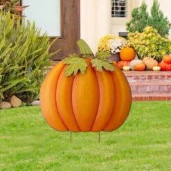 Glitzhome® 39" Fall Pumpkin Metal Yard Stake Or Standing Décor 27 Glitzhome® 39" Fall Pumpkin Metal Yard Stake Or Standing Décor -Halloween Decor Shop D401504S 12