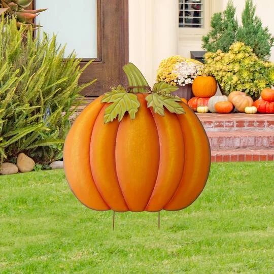Glitzhome® 39" Fall Pumpkin Metal Yard Stake Or Standing Décor 11 Glitzhome® 39" Fall Pumpkin Metal Yard Stake Or Standing Décor - Image 11