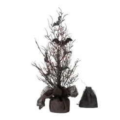 Glitzhome® 20" Lighted Halloween Bats Table Tree Decor