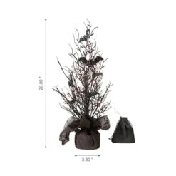 Glitzhome® 20" Lighted Halloween Bats Table Tree Decor 11 Glitzhome® 20" Lighted Halloween Bats Table Tree Decor -Halloween Decor Shop D403309S 3