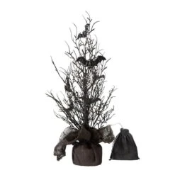Glitzhome® 20" Lighted Halloween Bats Table Tree Decor 12 Glitzhome® 20" Lighted Halloween Bats Table Tree Decor -Halloween Decor Shop D403309S 4