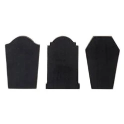 Glitzhome® 7" Tombstone Halloween Table Sign Set -Halloween Decor Shop D403312S 5
