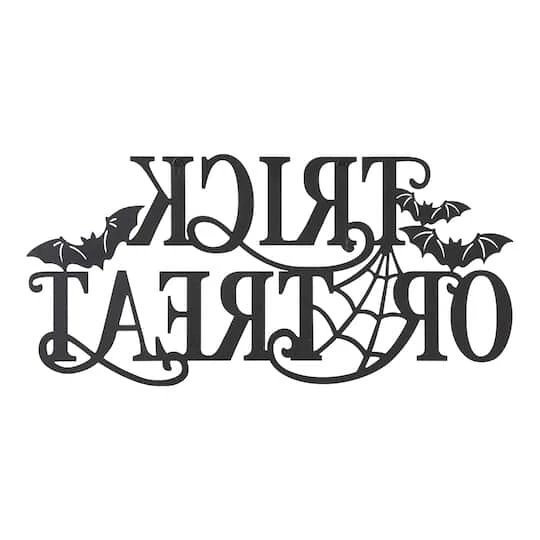 Glitzhome® 24" Metal Halloween TRICK OR TREAT Wall Sign 5 Glitzhome® 24" Metal Halloween TRICK OR TREAT Wall Sign - Image 5