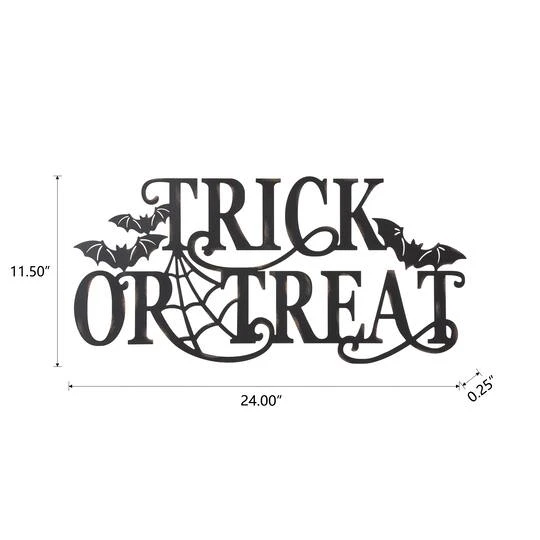 Glitzhome® 24" Metal Halloween TRICK OR TREAT Wall Sign 8 Glitzhome® 24" Metal Halloween TRICK OR TREAT Wall Sign - Image 8