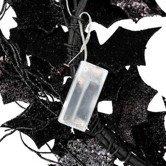 Glitzhome® 26" Lighted Halloween Bat Wreath 6 Glitzhome® 26" Lighted Halloween Bat Wreath - Image 6