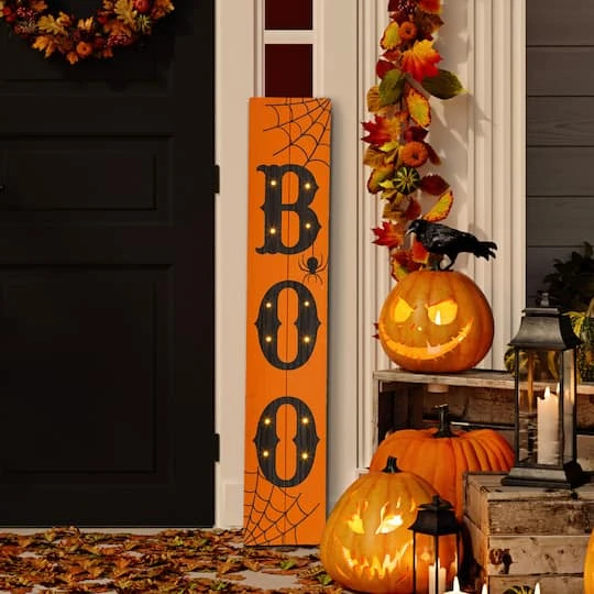 Glitzhome® 42" Lighted Halloween BOO Porch Sign 3 Glitzhome® 42" Lighted Halloween BOO Porch Sign - Image 3