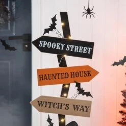 Glitzhome® 42" Lighted Halloween Witch's Broom Porch Décor With Timer 30 Glitzhome® 42" Lighted Halloween Witch's Broom Porch Décor With Timer -Halloween Decor Shop D403330S 15