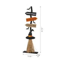 Glitzhome® 42" Lighted Halloween Witch's Broom Porch Décor With Timer 33 Glitzhome® 42" Lighted Halloween Witch's Broom Porch Décor With Timer -Halloween Decor Shop D403330S 18