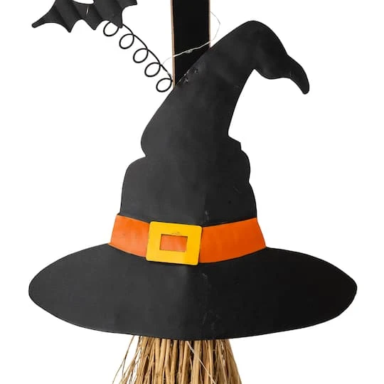 Glitzhome® 42" Lighted Halloween Witch's Broom Porch Décor With Timer 6 Glitzhome® 42" Lighted Halloween Witch's Broom Porch Décor With Timer - Image 6