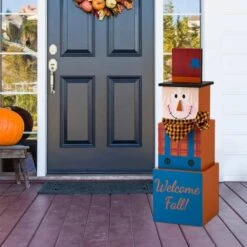 Glitzhome® 36" Double Sided Stacked Pumpkins Halloween Porch Decor 12 Glitzhome® 36" Double Sided Stacked Pumpkins Halloween Porch Decor -Halloween Decor Shop D403331S 3