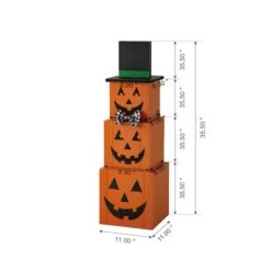 Glitzhome® 36" Double Sided Stacked Pumpkins Halloween Porch Decor 14 Glitzhome® 36" Double Sided Stacked Pumpkins Halloween Porch Decor -Halloween Decor Shop D403331S 5