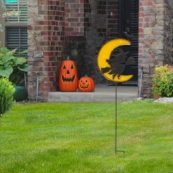 Glitzhome® 45" Lighted Metal Halloween Moon Yard Stake 10 Glitzhome® 45" Lighted Metal Halloween Moon Yard Stake -Halloween Decor Shop D403333S 2