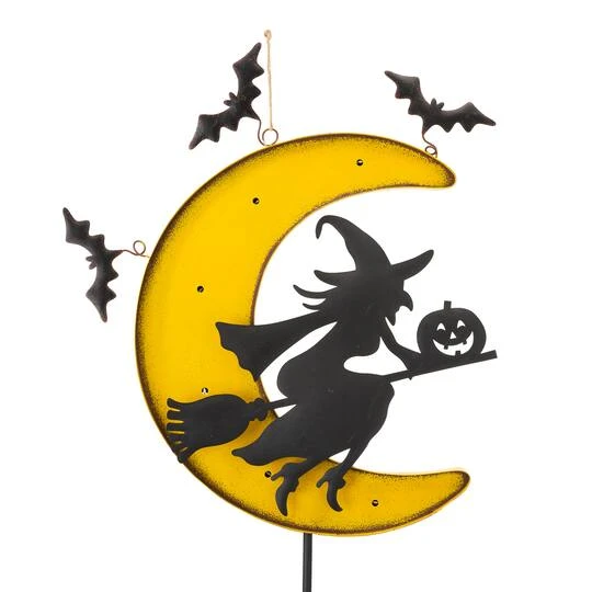 Glitzhome® 45" Lighted Metal Halloween Moon Yard Stake 6 Glitzhome® 45" Lighted Metal Halloween Moon Yard Stake - Image 6