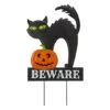 Glitzhome® 32" Lighted Metal Halloween Black Cat Yard Stake 16 Glitzhome® 32" Lighted Metal Halloween Black Cat Yard Stake -Halloween Decor Shop D403334S 1