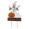 Glitzhome® 32" Lighted Metal Halloween Ghost Yard Stake 14 Glitzhome® 32" Lighted Metal Halloween Ghost Yard Stake -Halloween Decor Shop D403335S 1