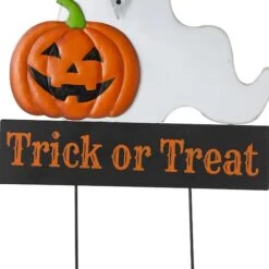 Glitzhome® 32" Lighted Metal Halloween Ghost Yard Stake 15 Glitzhome® 32" Lighted Metal Halloween Ghost Yard Stake -Halloween Decor Shop D403335S 6