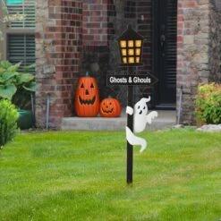 Glitzhome® 42" Lighted Halloween Haunted House Yard Stake 10 Glitzhome® 42" Lighted Halloween Haunted House Yard Stake -Halloween Decor Shop D403337S 2