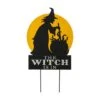 Glitzhome® 30" Black & Orange The Witch Is In Halloween Yard Stake 9 Glitzhome® 30" Black & Orange The Witch Is In Halloween Yard Stake -Halloween Decor Shop D403338S 1