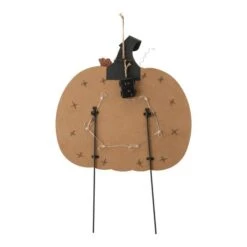 Glitzhome® 30" Orange Lighted Metal Halloween Pumpkin Yard Stake -Halloween Decor Shop D403339S 5